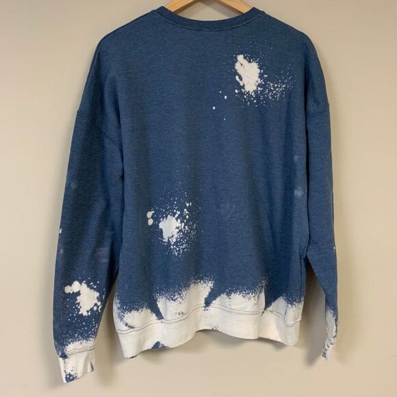 Mama Heart Sweatshirt Womens XL Embroidered Bleached Sweatshirt Tie Dye Pullover - Picture 5 of 5